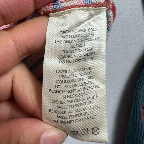 We The Free T Shirt Womens M Mash-Up Long Sleeve in Red Combo Floral - Picture 7 of 8